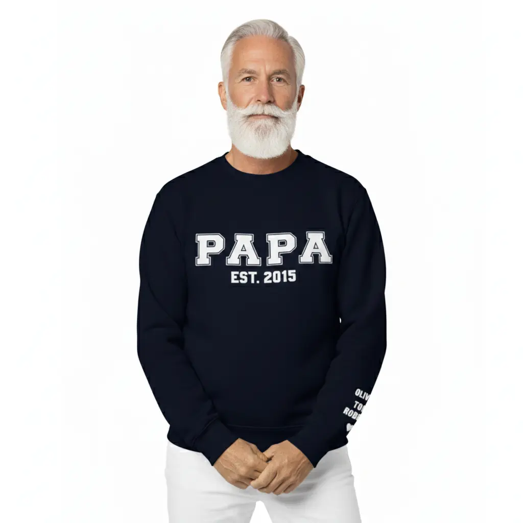 Personalized Embossed GRANDPA Sweatshirt