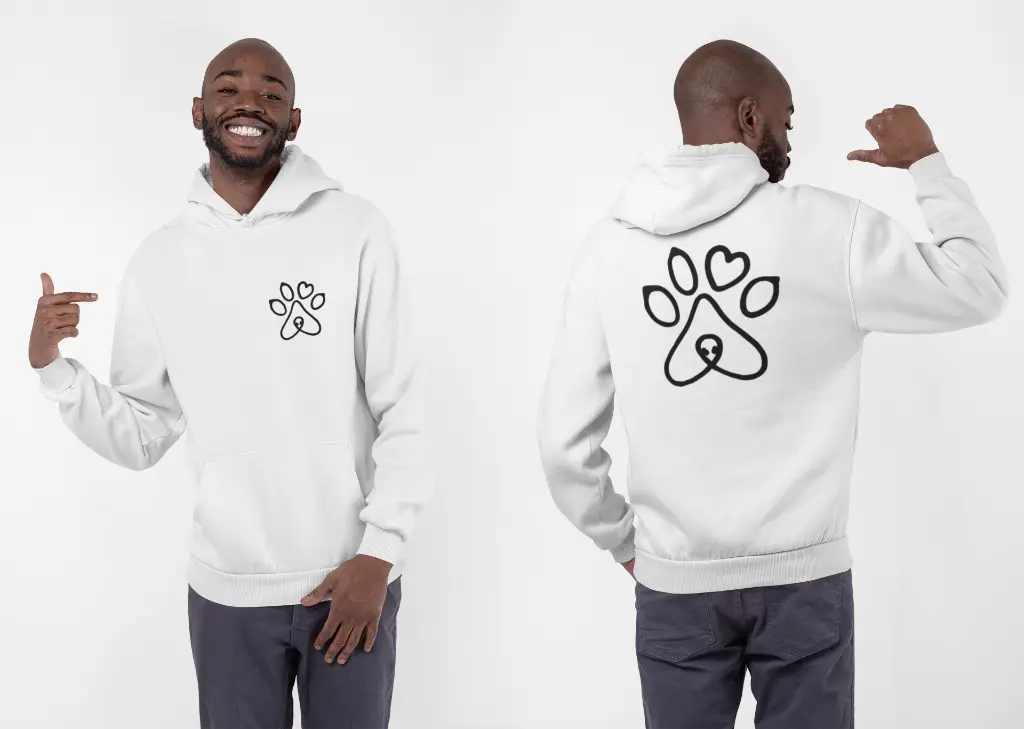 Pet's Love - Embossed Valentines White Hoodie