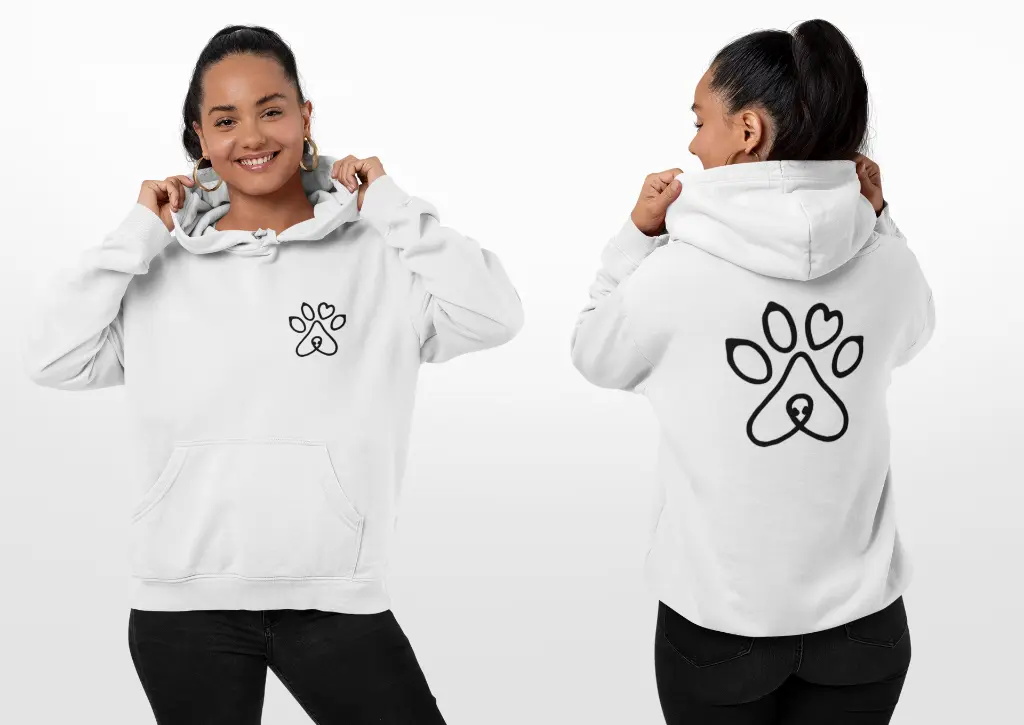 Pet's Love - Embossed Valentines White Hoodie