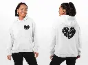 Heart - Embossed Valentines White Hoodie