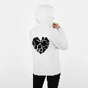 Heart - Embossed Valentines White Hoodie