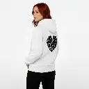 Heart - Embossed Valentines White Hoodie