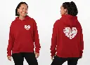 Heart - Embossed Valentines Red Hoodie