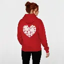 Heart - Embossed Valentines Red Hoodie