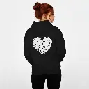 Heart - Embossed Valentines Black Hoodie