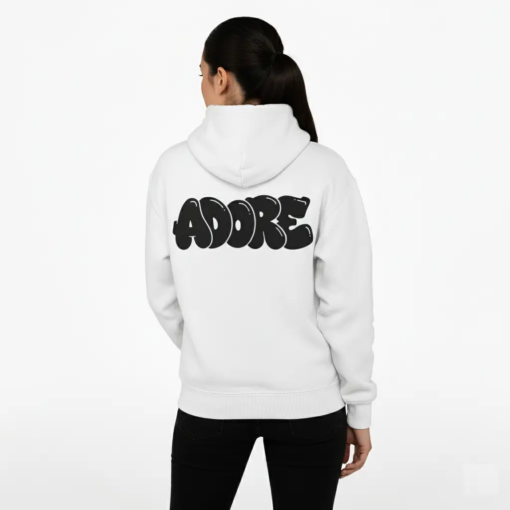 Adore - Embossed Valentines White Hoodie
