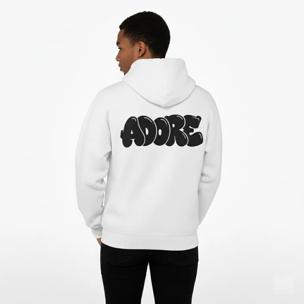 Adore - Embossed Valentines White Hoodie