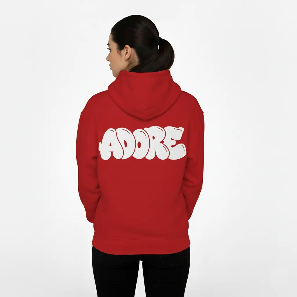 Adore - Embossed Valentines Red Hoodie