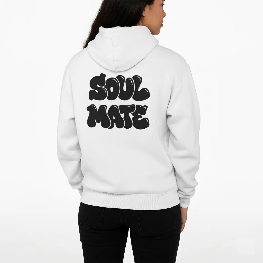 Soul Mate - Embossed Valentines White Hoodie