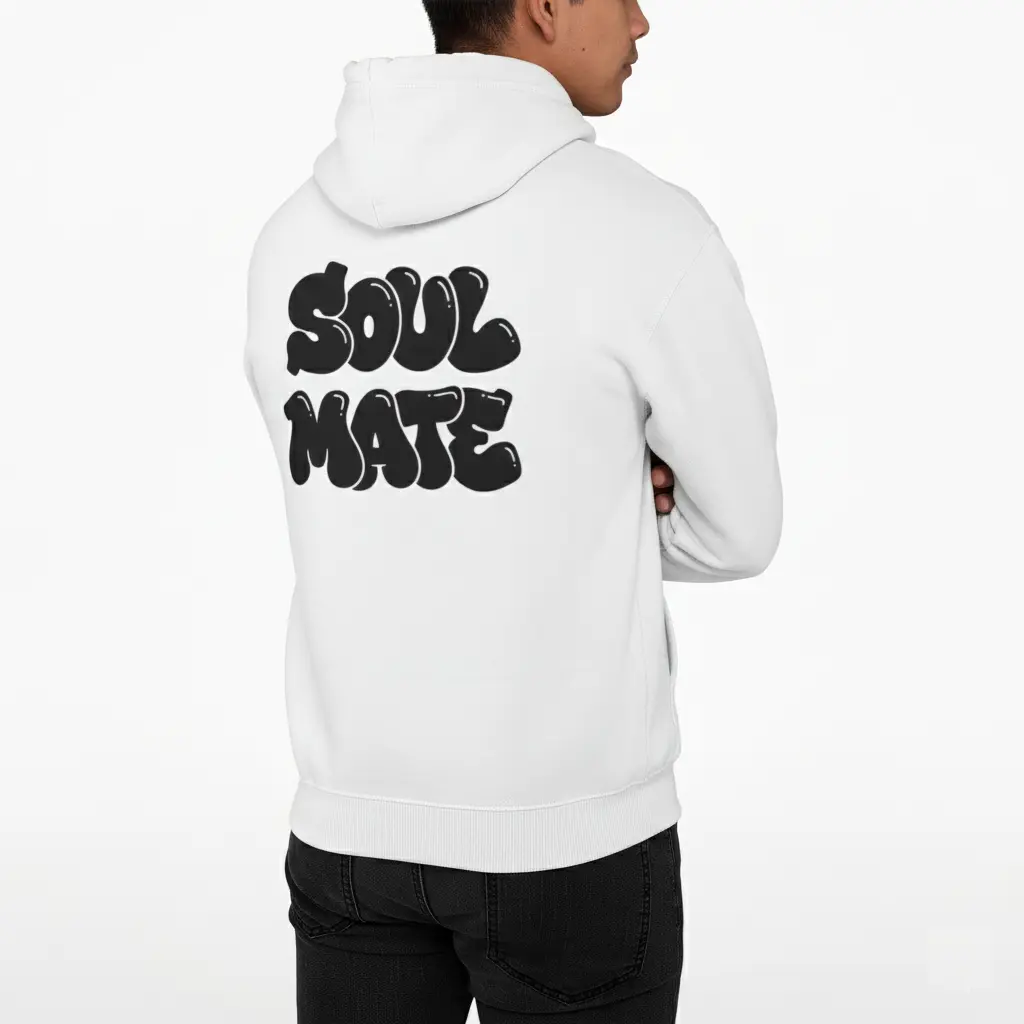 Soul Mate - Embossed Valentines White Hoodie