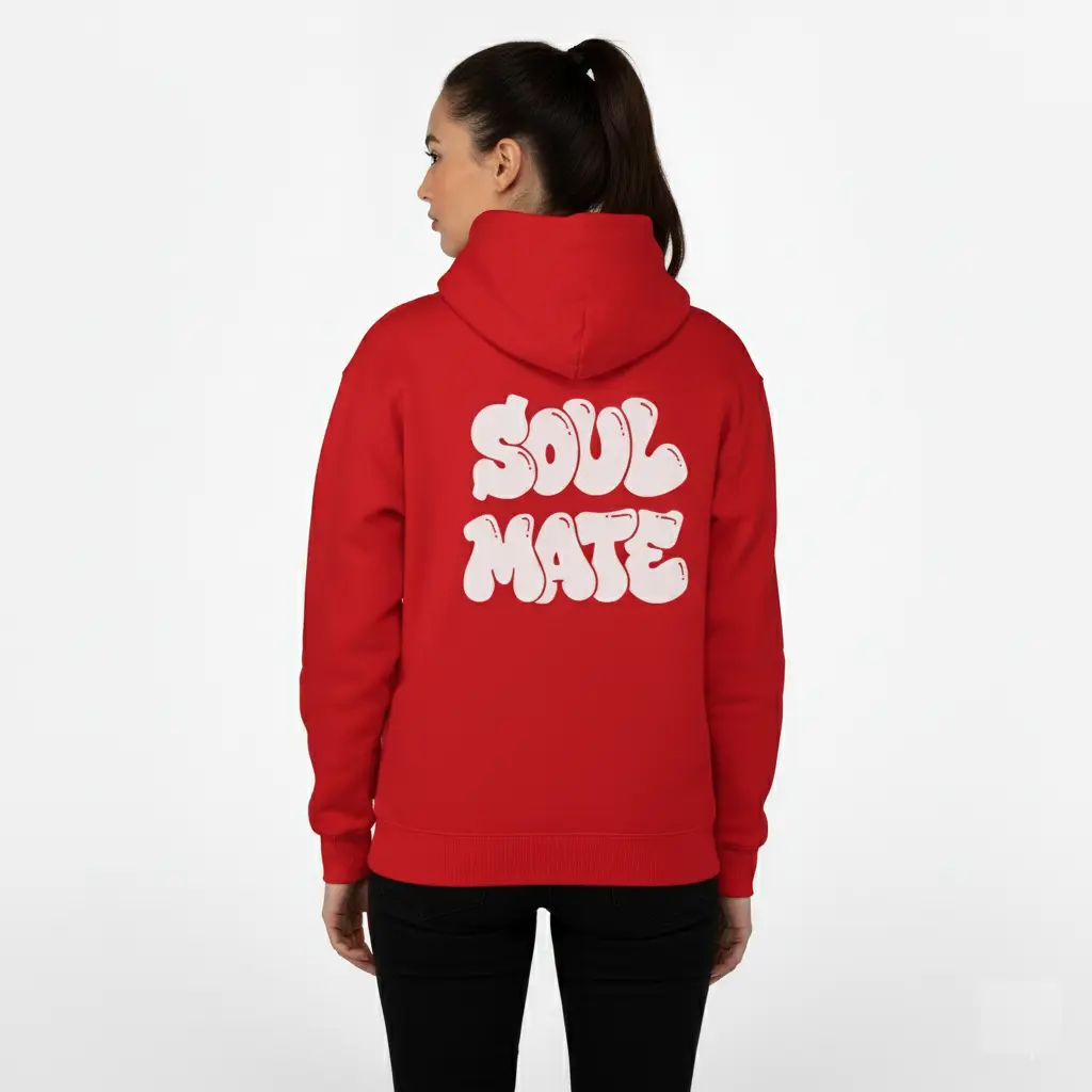 Soul Mate - Embossed Valentines Red Hoodie