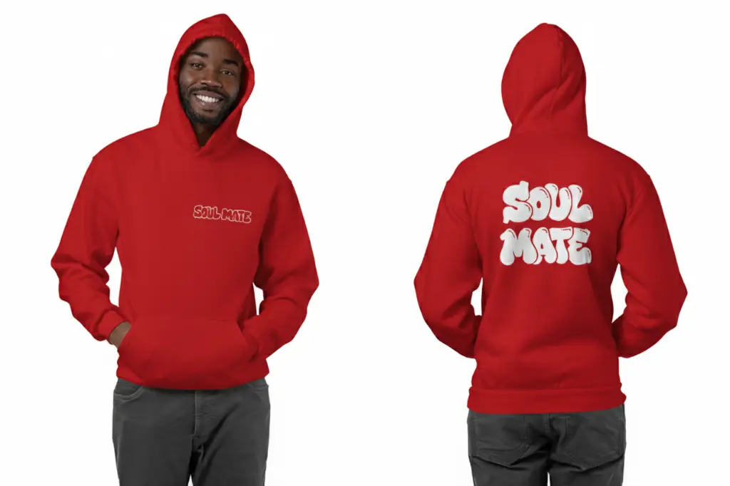Soul Mate - Embossed Valentines Red Hoodie