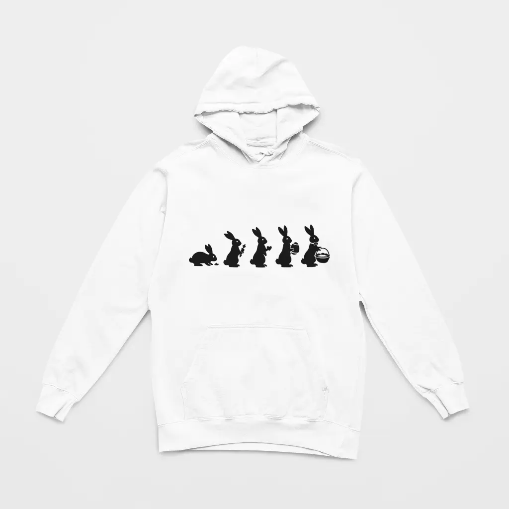 Easter Evolution - Embossed Easter White Hoodie