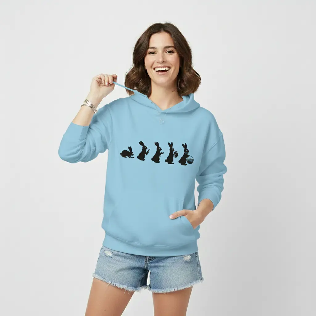 Easter Evolution - Embossed Easter Blue Hoodie