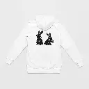 Rabbits - Embossed Easter White Hoodie