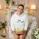 Little Bunny - Embossed Easter White Hoodie