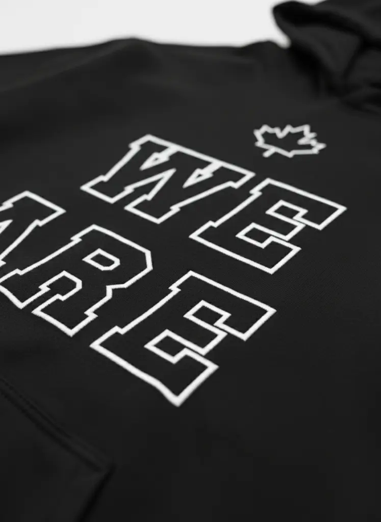We Are Canadian - Embossed Canada Black Hoodie