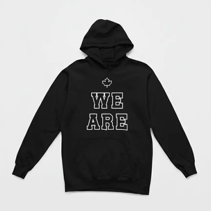 We Are Canadian - Embossed Canada Black Hoodie