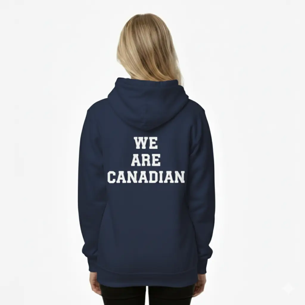 We Are Canadian - Embossed Canada Navy Hoodie