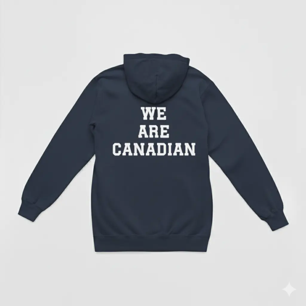 We Are Canadian - Embossed Canada Navy Hoodie