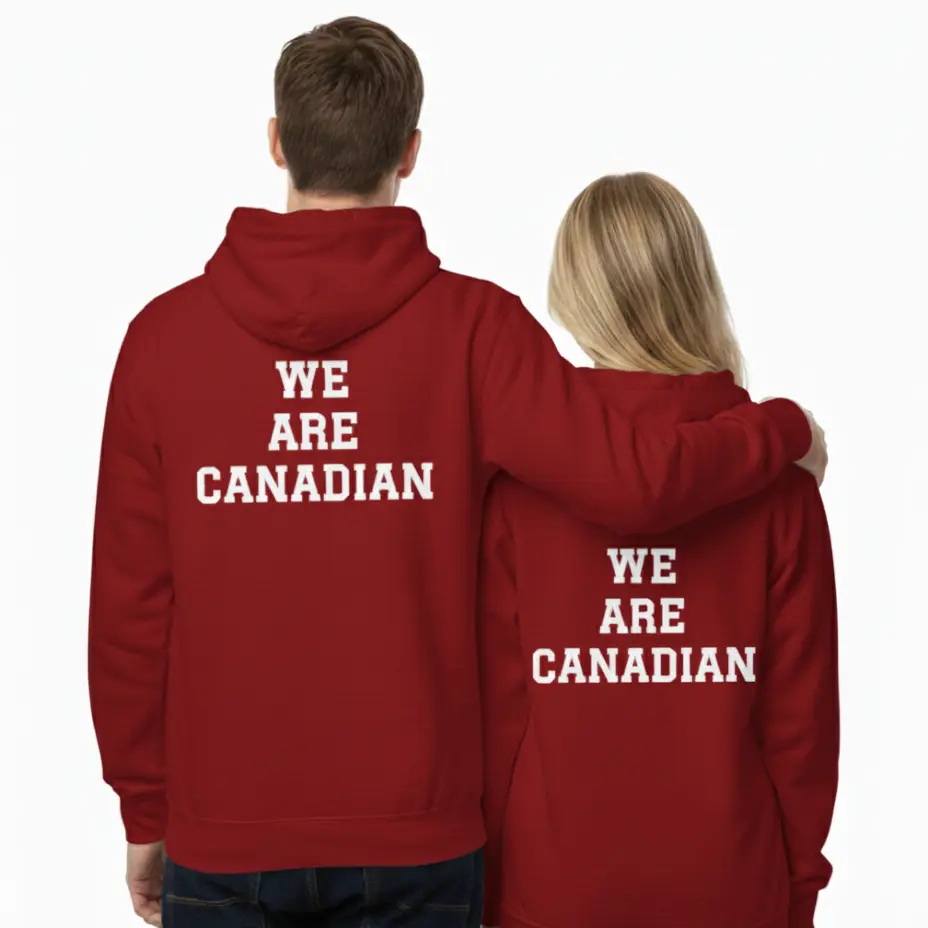 We Are Canadian - Embossed Canada Red Hoodie