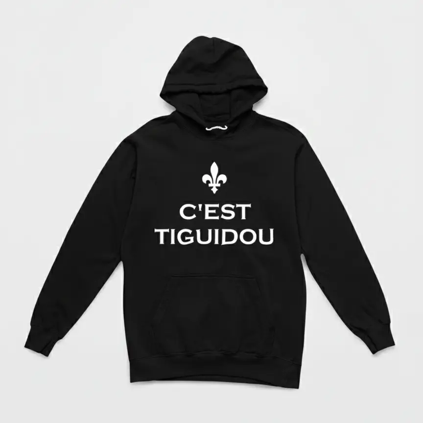 C'est Tiguidou - Embossed Canada Black Hoodie