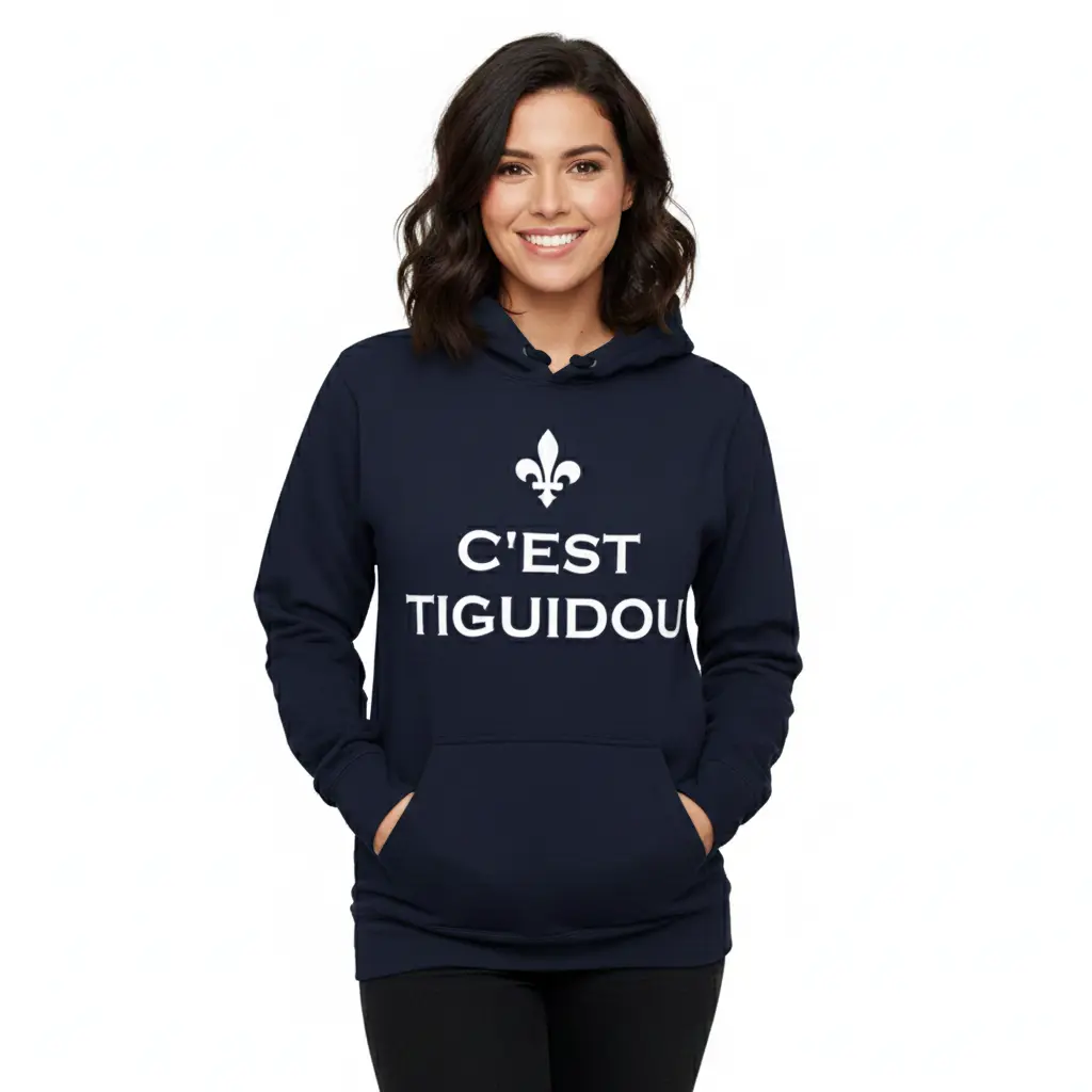 C'est Tiguidou - Embossed Canada Navy Hoodie