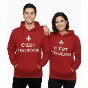 C'est Tiguidou - Embossed Canada Red Hoodie