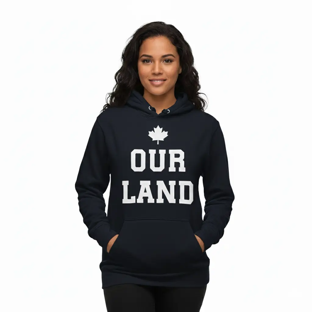 Inukshuk - Embossed Canada Navy Hoodie