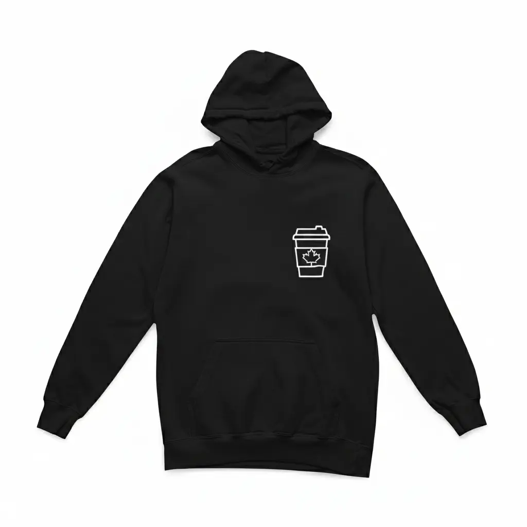 Double Double - Embossed Canada Black Hoodie
