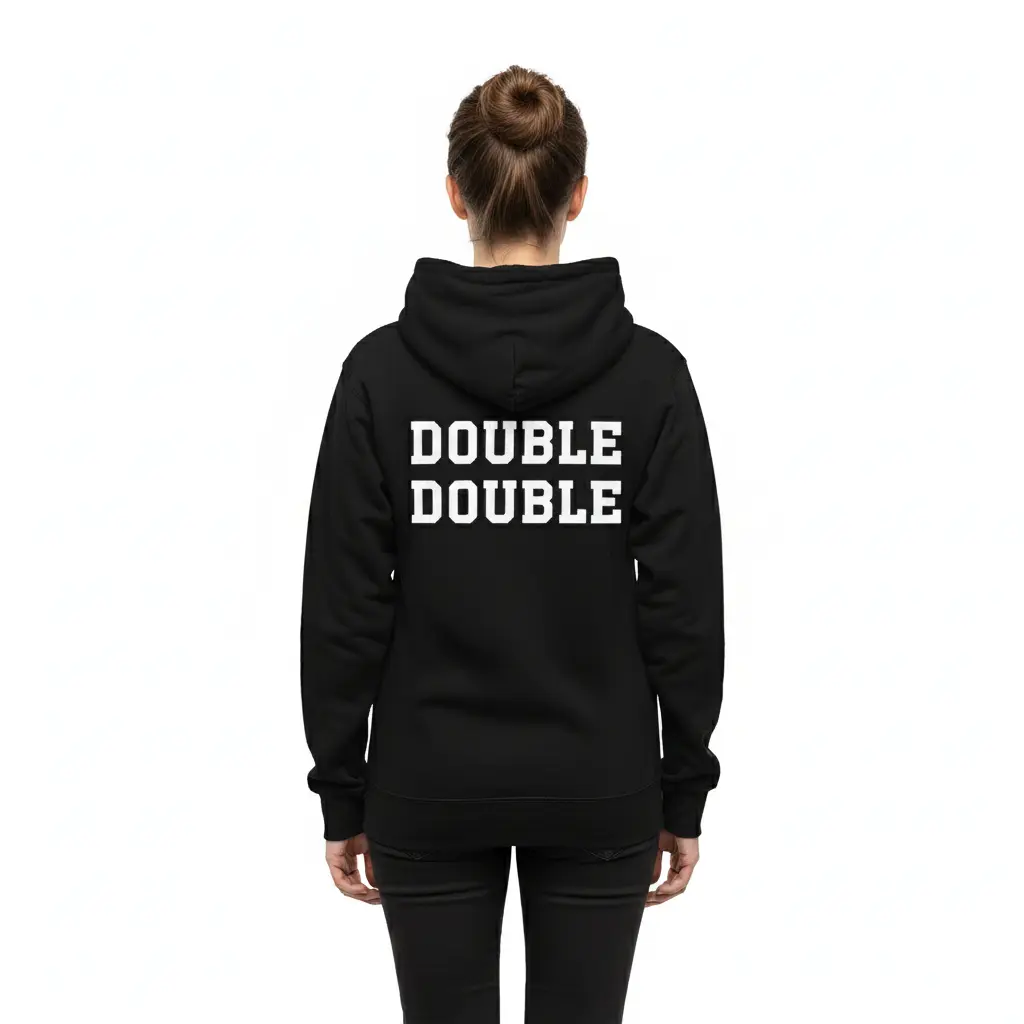 Double Double - Embossed Canada Black Hoodie