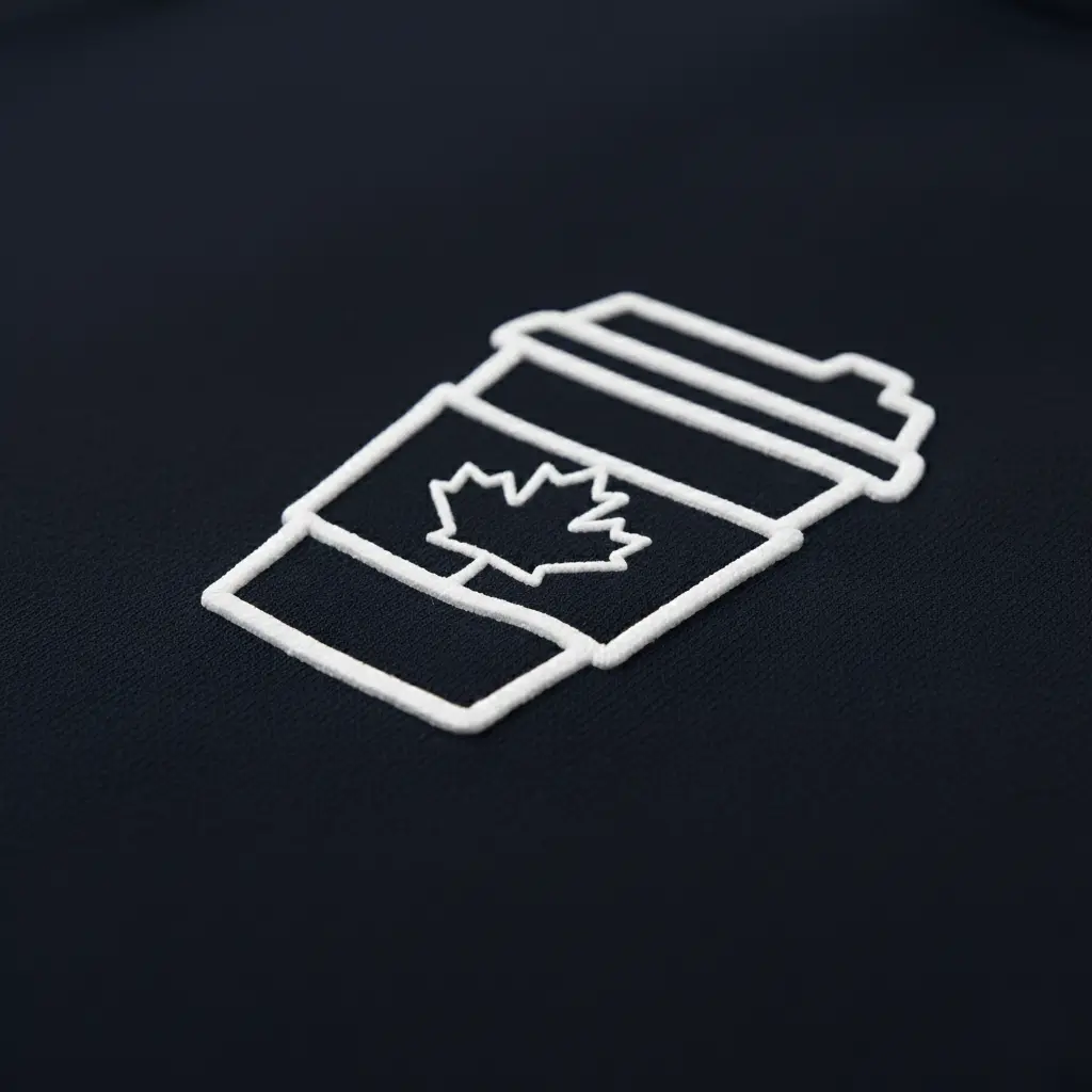 Double Double - Embossed Canada Navy Hoodie
