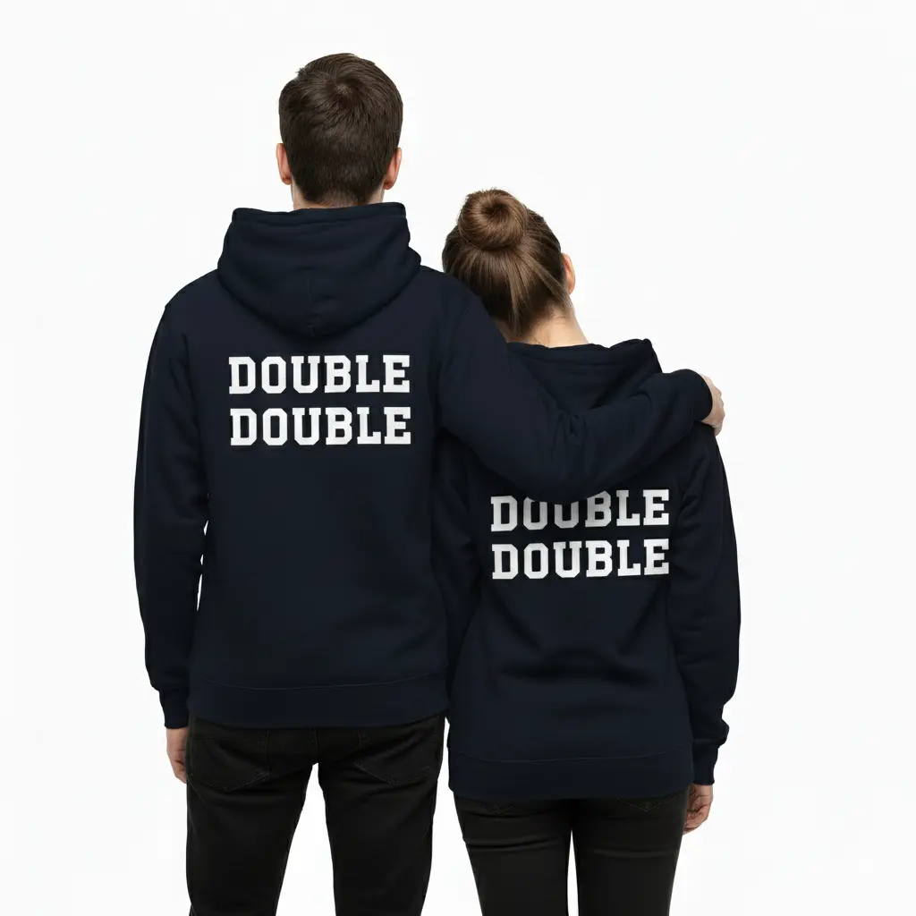 Double Double - Embossed Canada Navy Hoodie