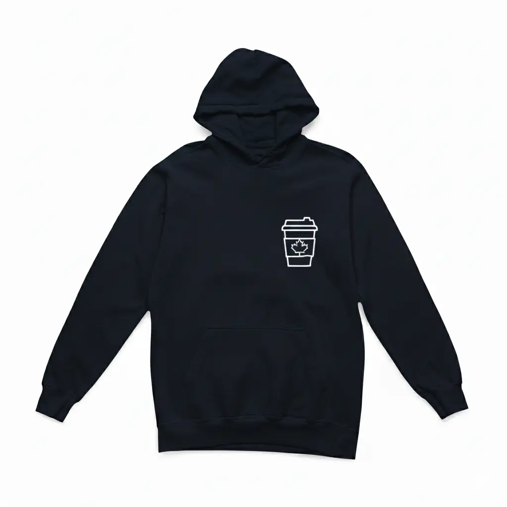 Double Double - Embossed Canada Navy Hoodie