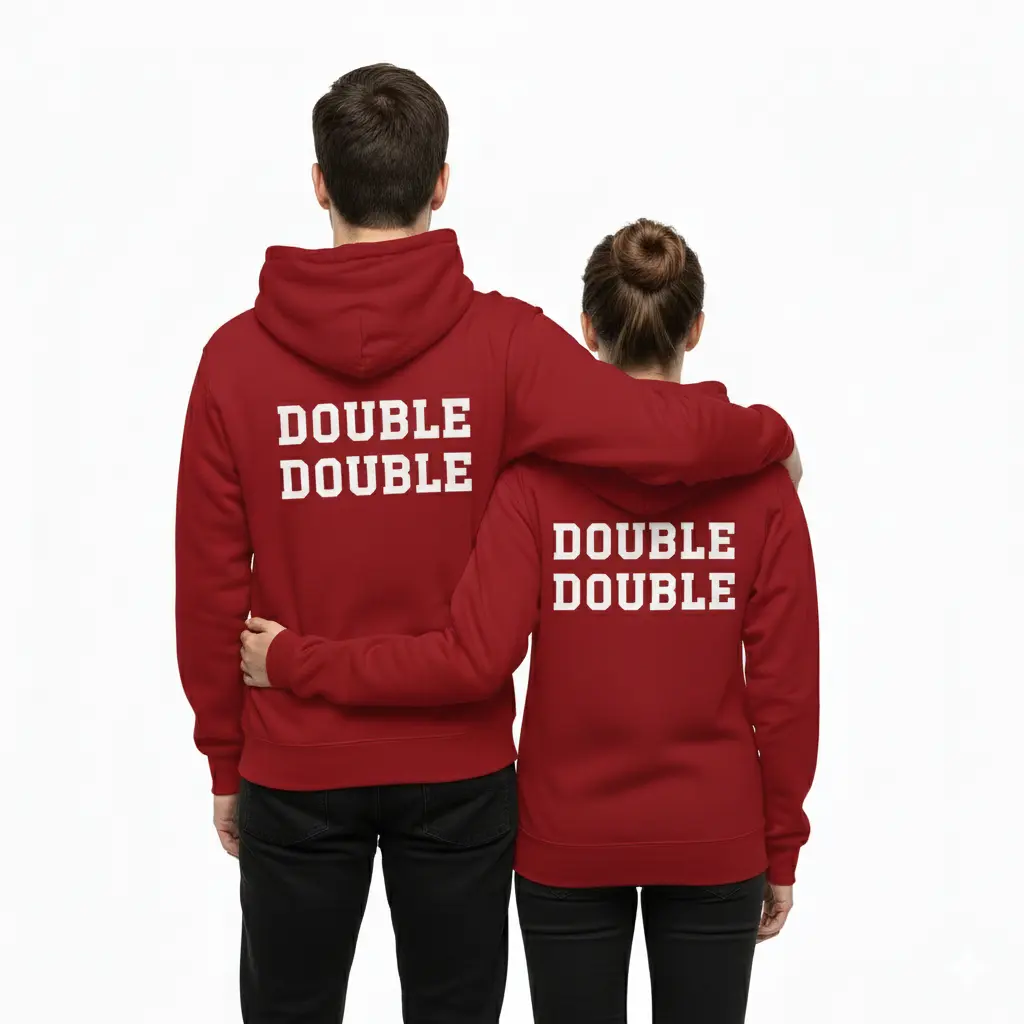 Double Double - Embossed Canada Red Hoodie