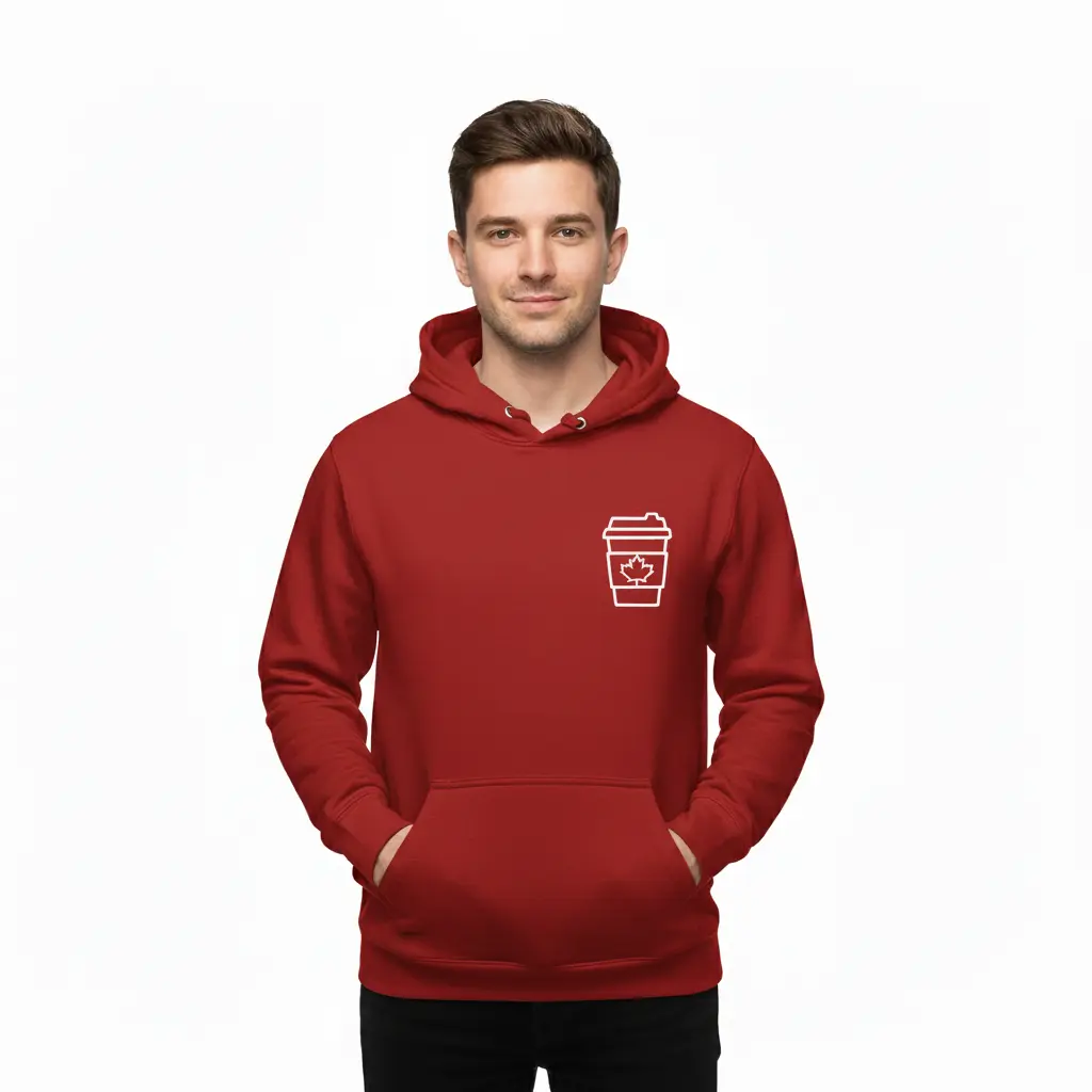 Double Double - Embossed Canada Red Hoodie