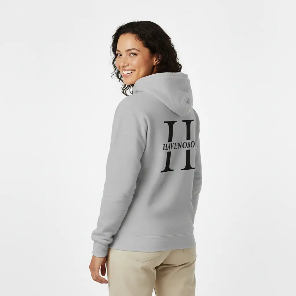Havenoro - Embossed Essentials Grey Hoodie