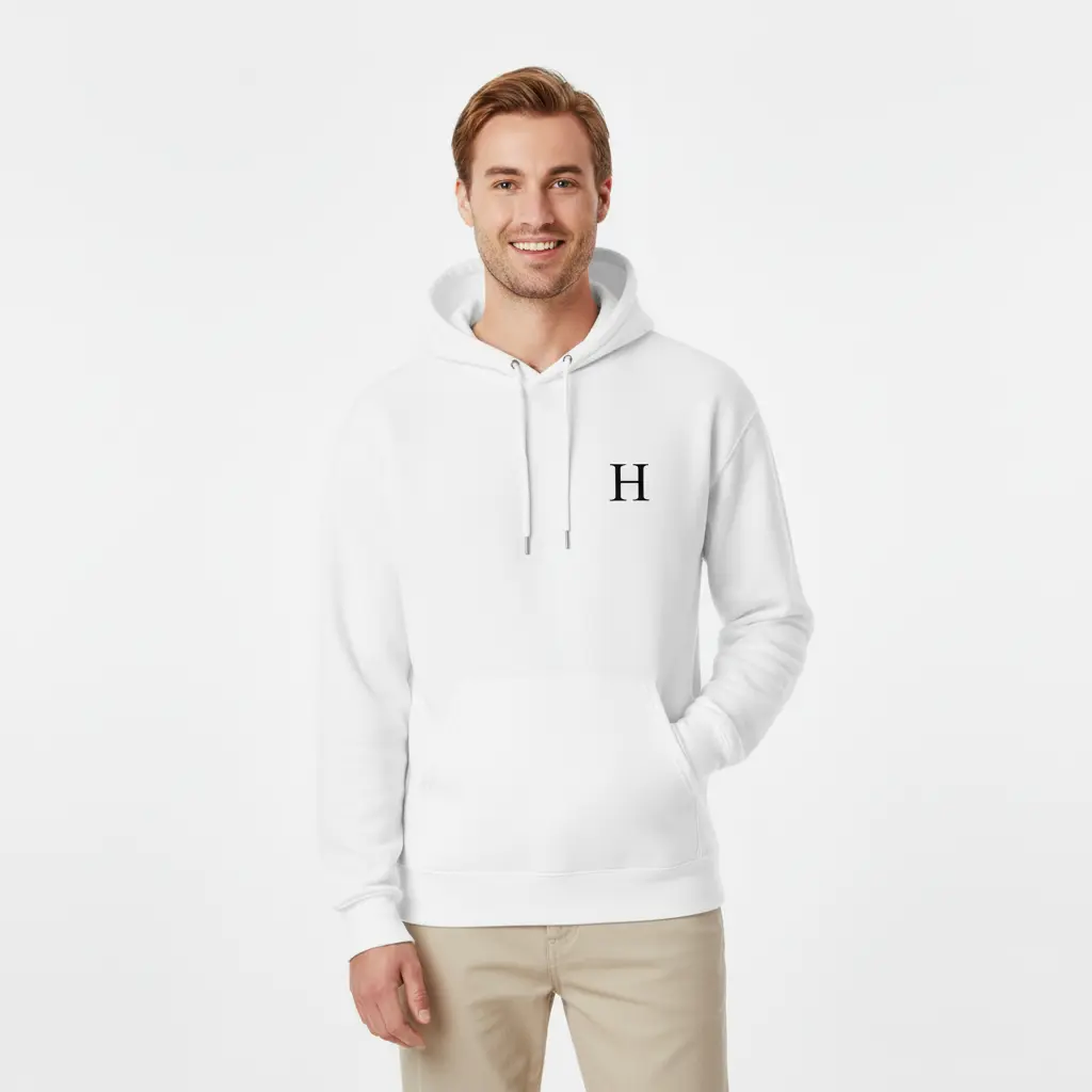 Havenoro - Embossed Essentials White Hoodie