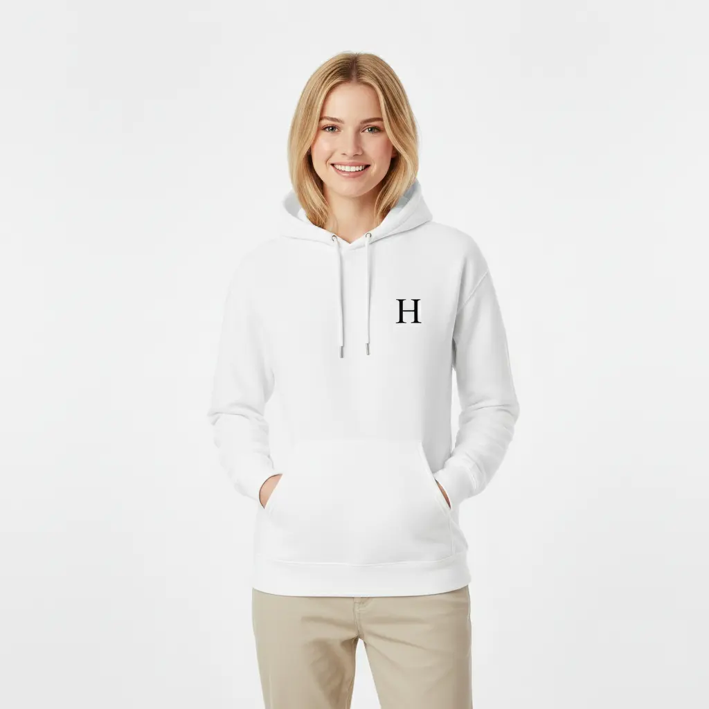 Havenoro - Embossed Essentials White Hoodie