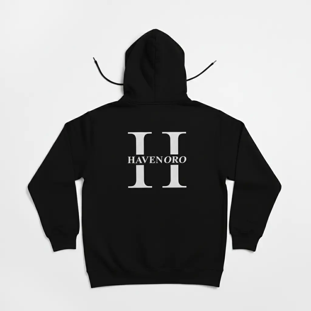Havenoro - Embossed Essentials Black Hoodie