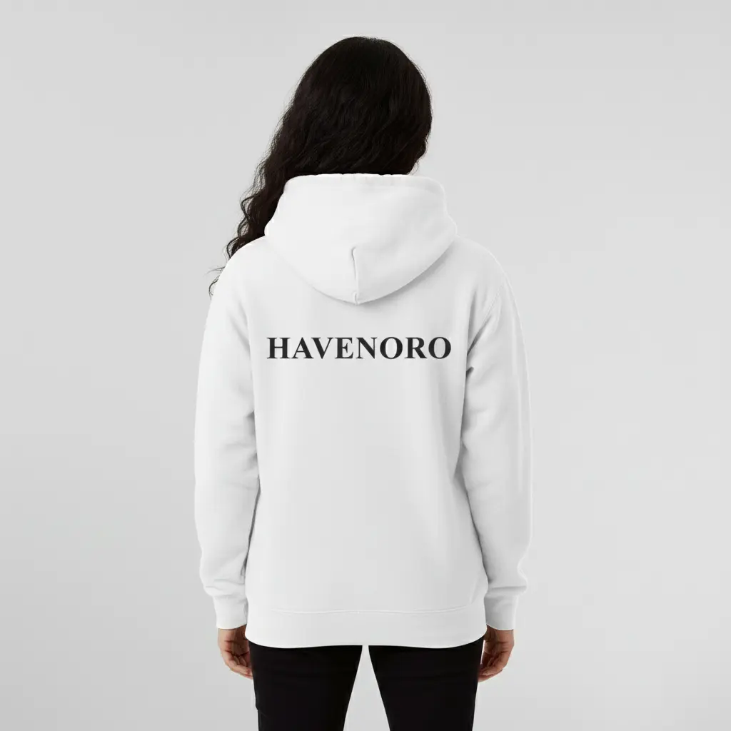 Havenoro - Embossed Essentials White Hoodie