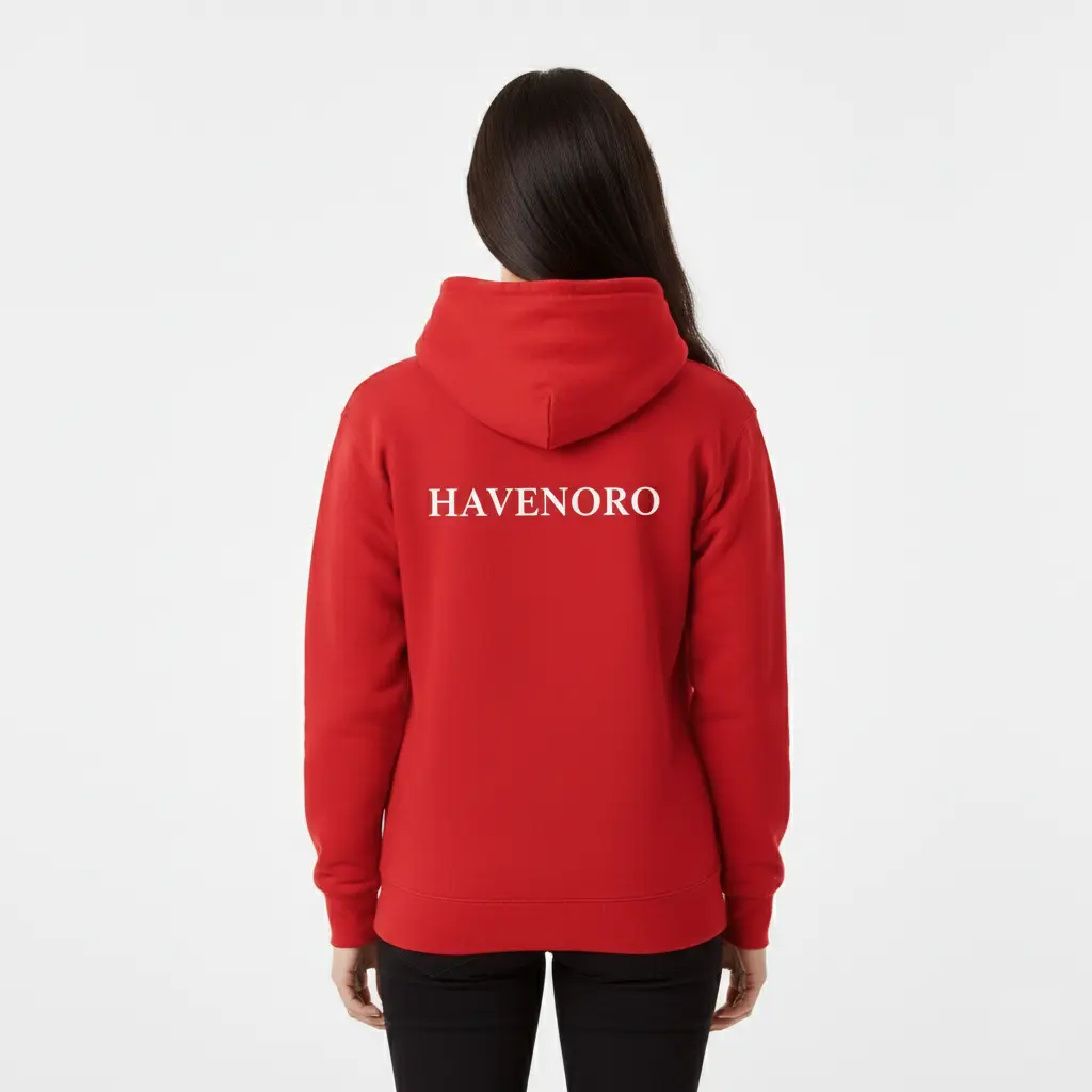 Havenoro - Embossed Essentials Red Hoodie