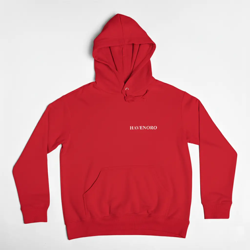 Havenoro - Embossed Essentials Red Hoodie