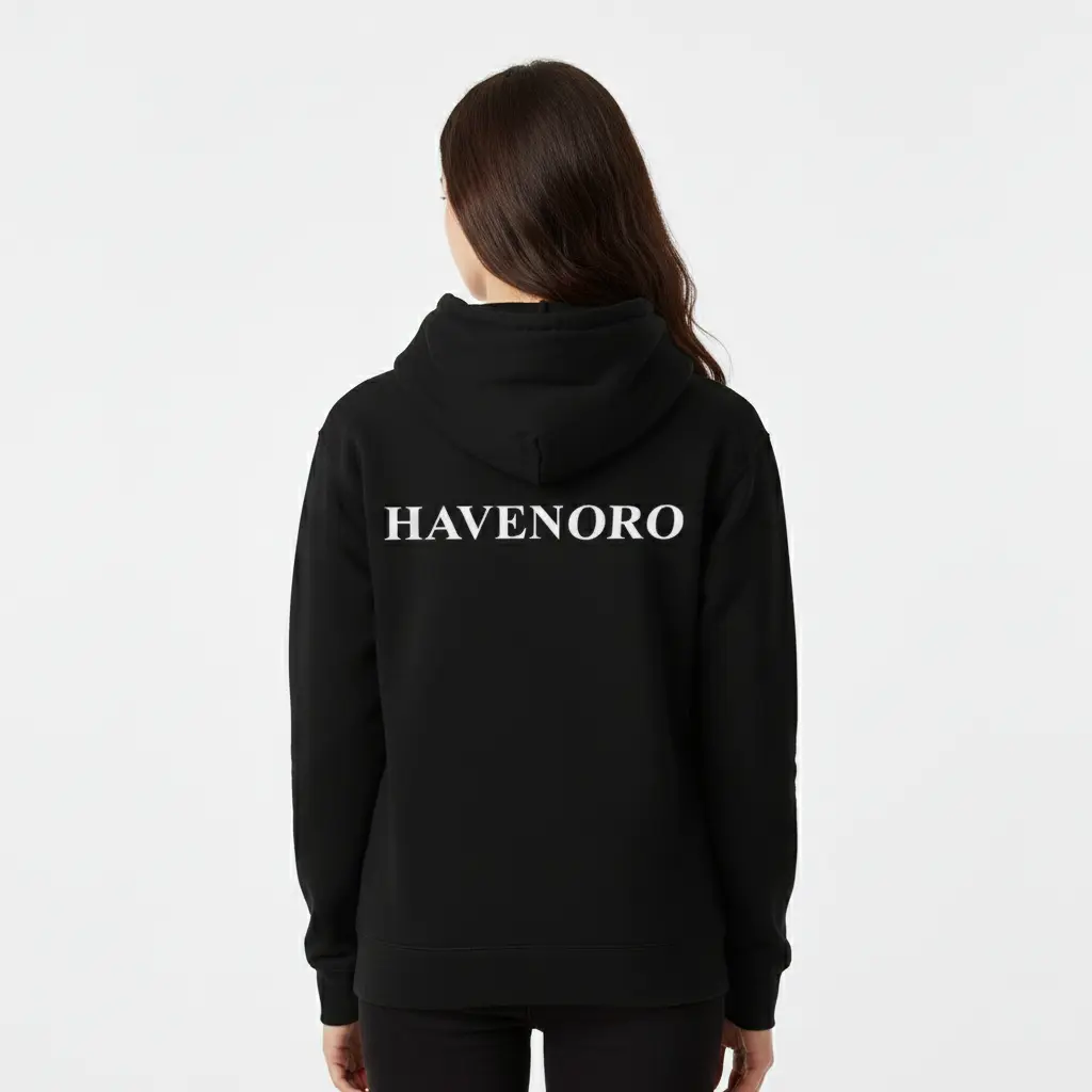 Havenoro - Embossed Essentials Black Hoodie