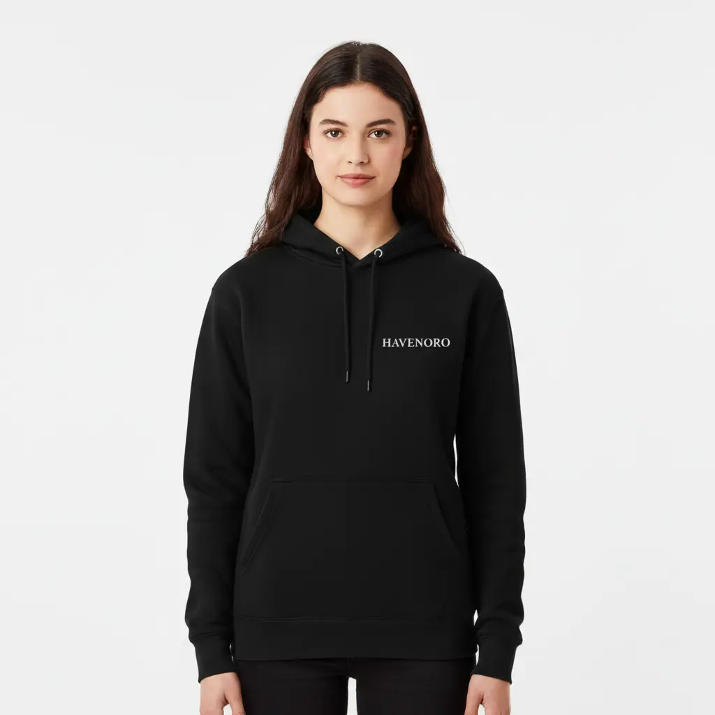 Havenoro - Embossed Essentials Black Hoodie
