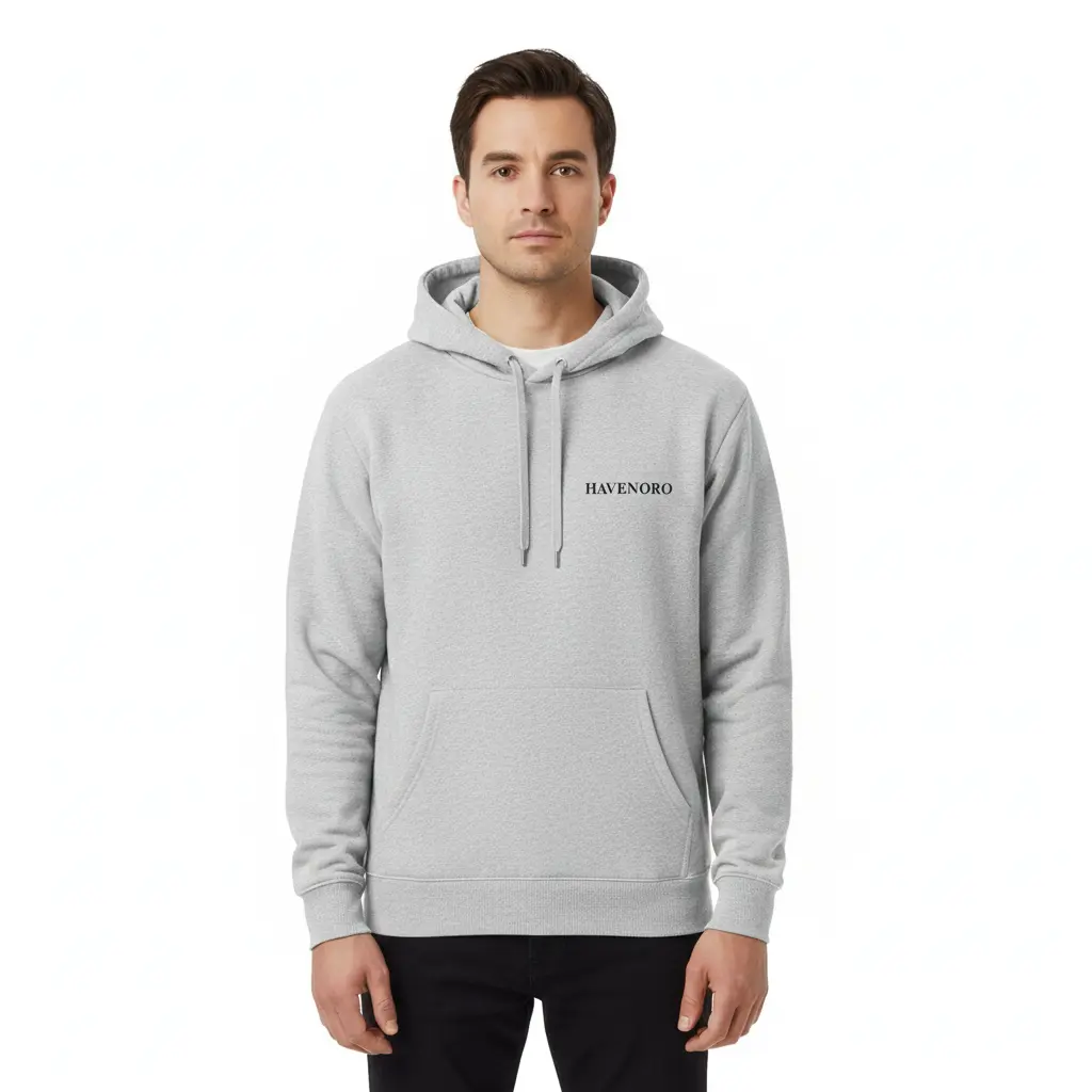 Havenoro - Embossed Essentials Grey Hoodie