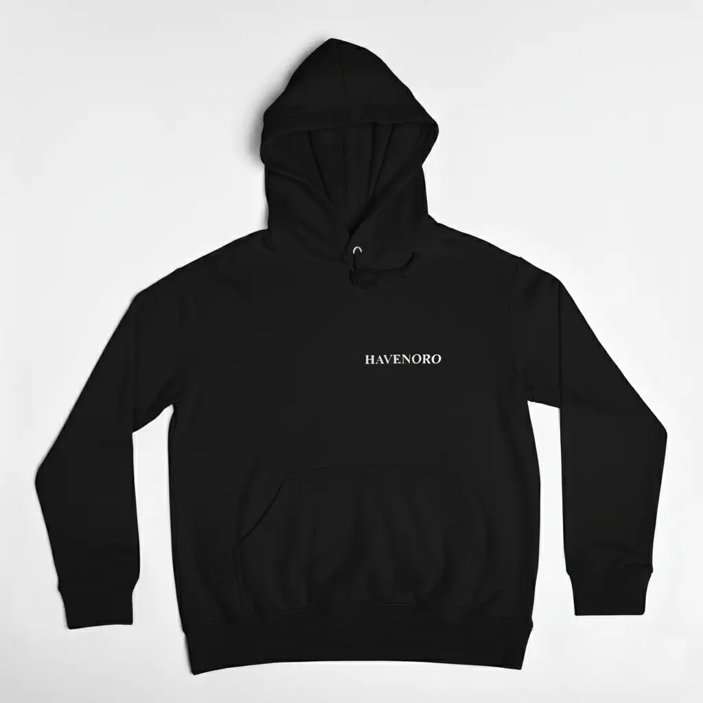 Havenoro - Embossed Essentials Black Hoodie