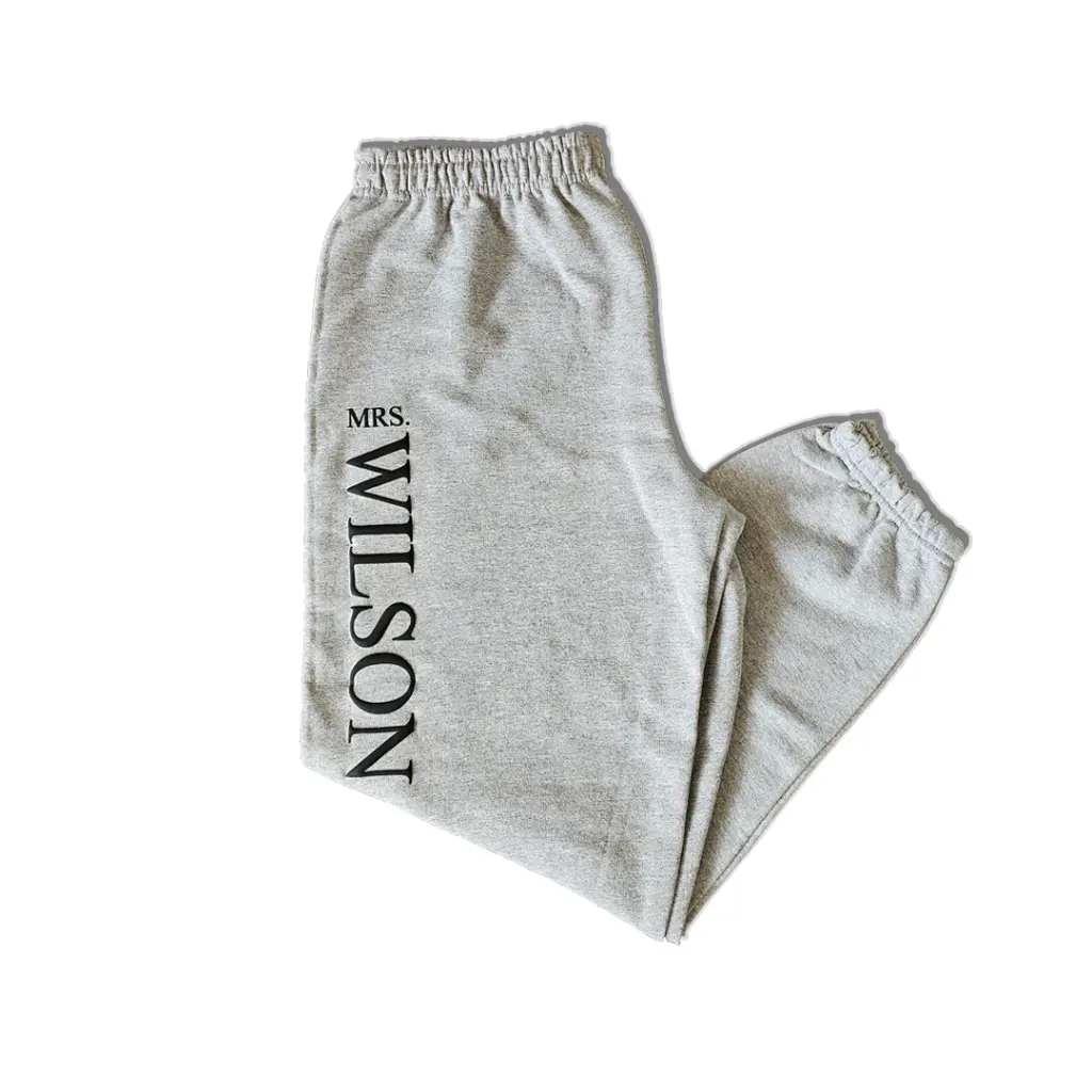 Personalized Embossed Blank Closed Bottom Sweatpants