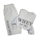 Personalized Embossed WIFEY/HUBBY Sweatshirt & Joggers Set Black and White