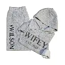 Personalized Embossed WIFEY/HUBBY Hoodie & Joggers Set  Black and White